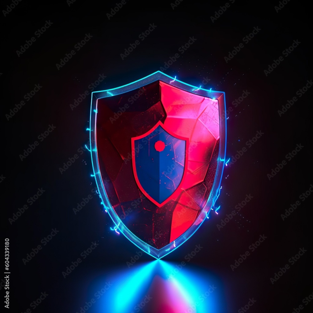 Fototapeta premium data protection symbol in red and blue