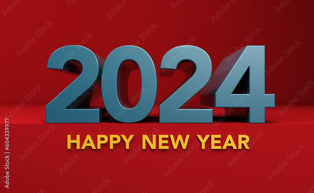 New Year 2024 Creative Design Concept - 3D Rendered Image New Year 2024 Creative Design Concept - 3D Rendered Image