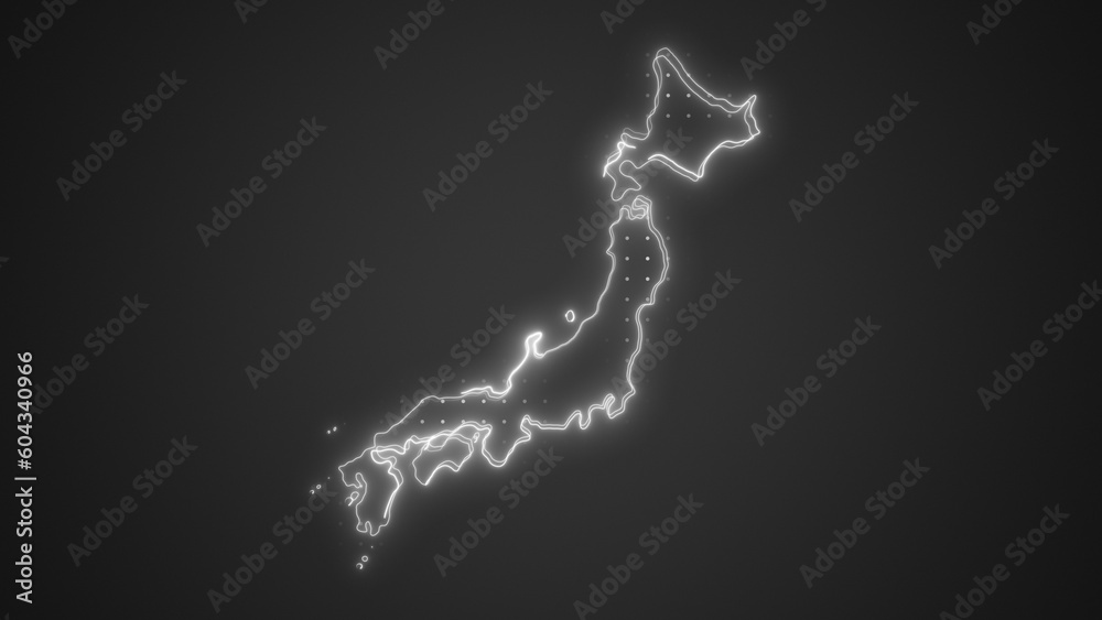 Neon White Japan Map Borders Outline Background Wallpaper Neon White Japan Map Borders Outline Background Wallpaper