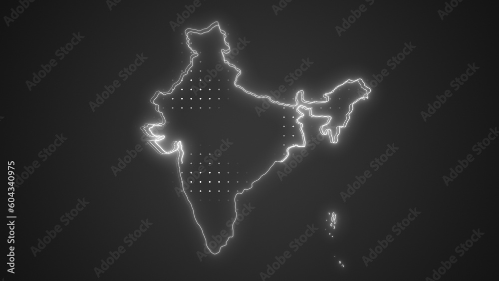 Neon White India Map Borders Outline Background Wallpaper Neon White India Map Borders Outline Background Wallpaper