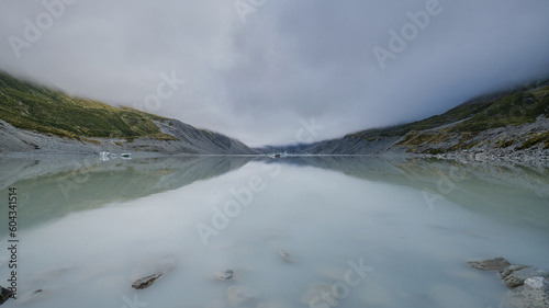 Hooker Lake in New Zealand photo