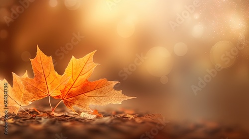 Autumn leaves background  blurred red and orange leaves  fall leaves in the sun  season of nature. Generative AI.