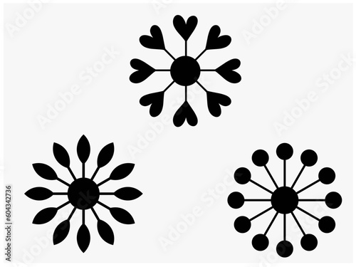 black and white flower