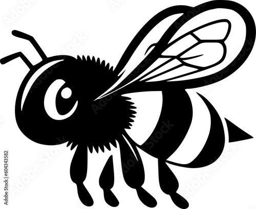 Bee | Black and White Vector illustration