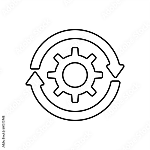 preventive process icon, gear , recovery process, for web , button , vector illustration