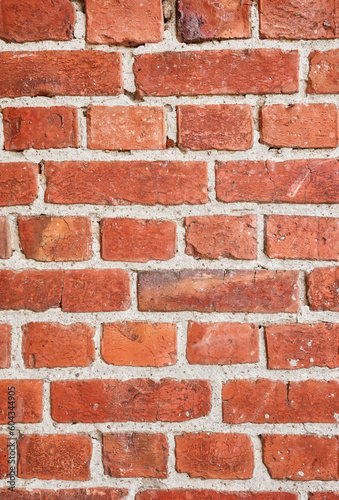Detailed picture of an old brick wall, background or wallpaper.