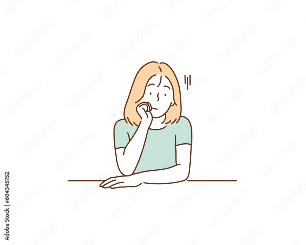 The depression woman sit on the chair. Hand drawn style vector design illustrations. The depression woman sit on the chair. Hand drawn style vector design illustrations.