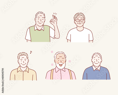 Old Man. Hand drawn style vector design illustrations.