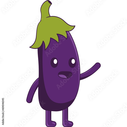 Cute Eggplant Illustration