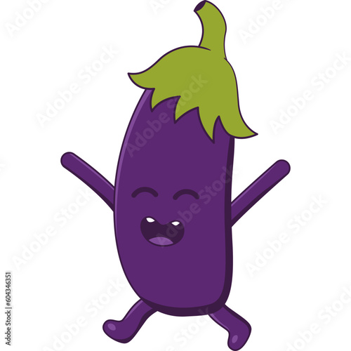 Cute Eggplant Illustration