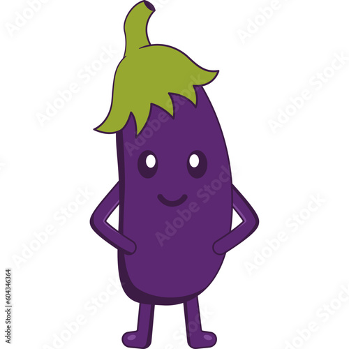 Cute Eggplant Illustration
