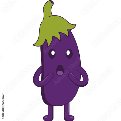Cute Eggplant Illustration
