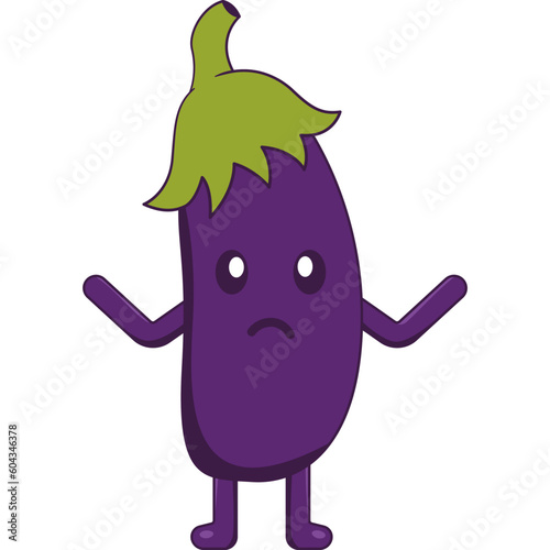 Cute Eggplant Illustration