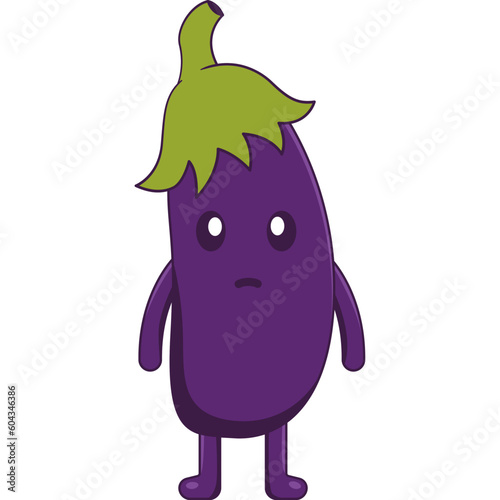 Cute Eggplant Illustration