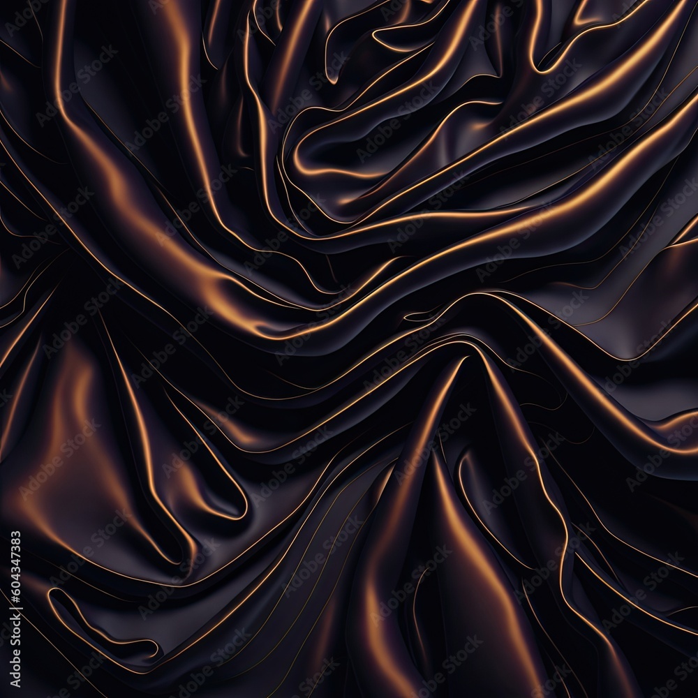 Obraz premium golden brown chocolate silk banner background Generative AI