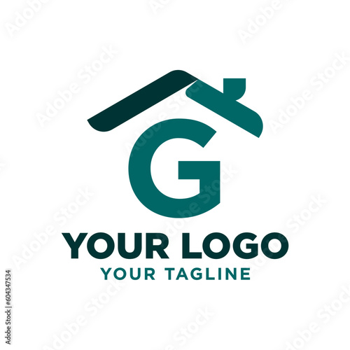 letter G roof vector logo design