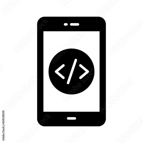 An icon of mobile coding in modern style, easy to use icon