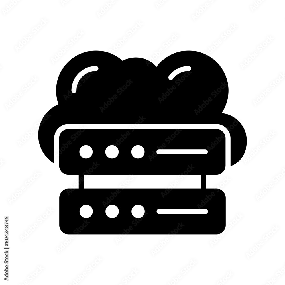 Data server with cloud denoting icon of cloud server in trendy style, premium icon Data server with cloud denoting icon of cloud server in trendy style, premium icon