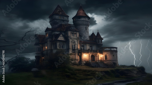 vampire palace spooky atmosphere ,generative ai