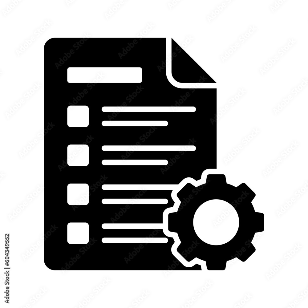Gear with page denoting vector design of list setting in trendy style, editable icon Gear with page denoting vector design of list setting in trendy style, editable icon