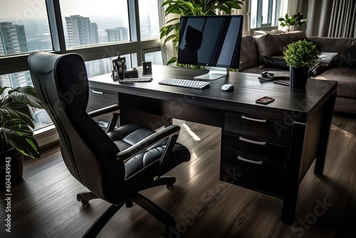 Professional Office Setup: Premium Table, Computer, and Chair Stock Photos for Your Creative Projects | Adobe Stock Collection