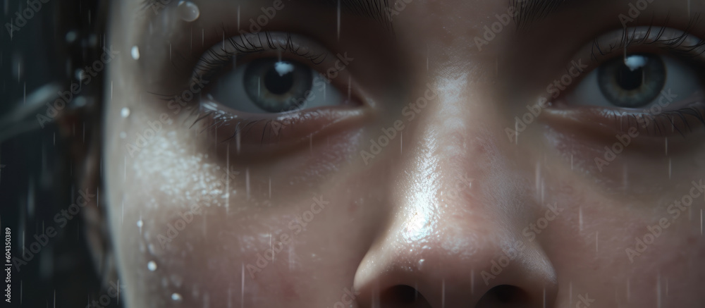 A close up of eyes and nose. Capturing Human Features. Generative AI A close up of eyes and nose. Capturing Human Features. Generative AI