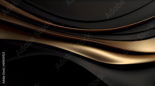 Modern luxury background vector overlap Curve layer on Golden dark and shadow black space with abstract style for design, Generative AI