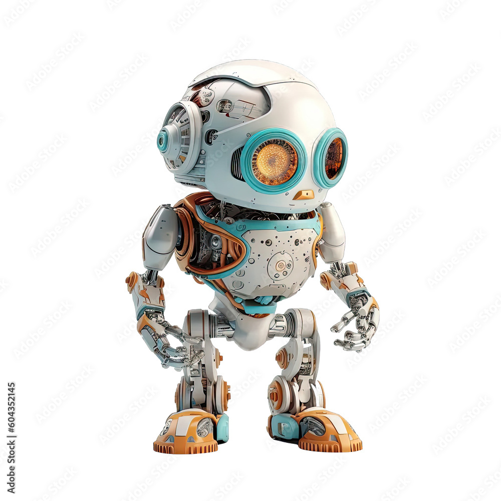 Intelligent robot with metal body with ai brain - Plasticine Illustration 2