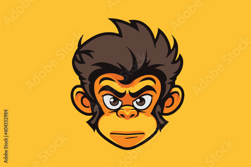 monkey head mascot logo vector icon illustration design. suitable for animal company