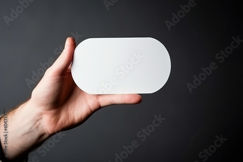 Person holding blank sticker for banner