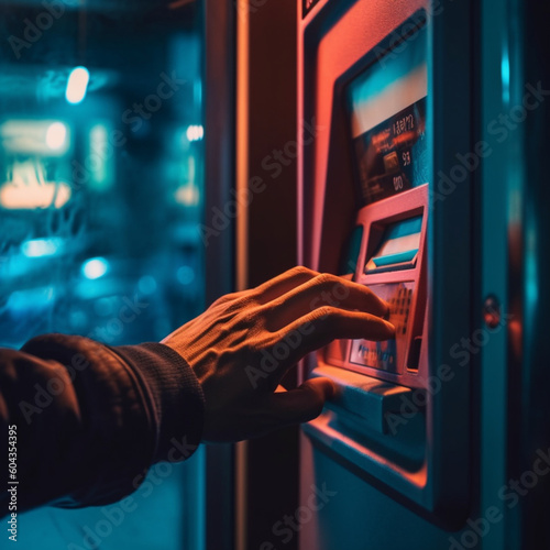 Using an ATM. Generative AI.