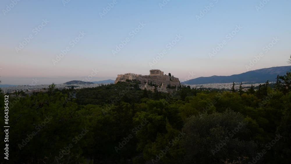 Evening view of the ancient Parthenon at the Acropolis of Athens Evening view of the ancient Parthenon at the Acropolis of Athens