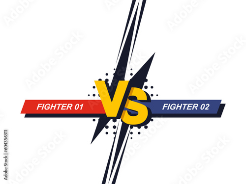 Versus banner. VS. Game battle on isolated white background. Vector illustration template, background, and poster.	