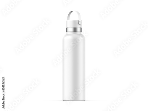 Blank stainless steel double wall workout bottle for branding and mockup, 3d render illustration.