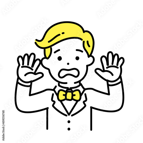かわいい人物のイラストシリーズ _ 金持ちの男性 _ ギブアップ