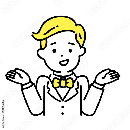 かわいい人物のイラストシリーズ _ 金持ちの男性 _ 呆れる