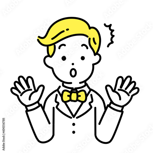 かわいい人物のイラストシリーズ _ 金持ちの男性 _ 驚く