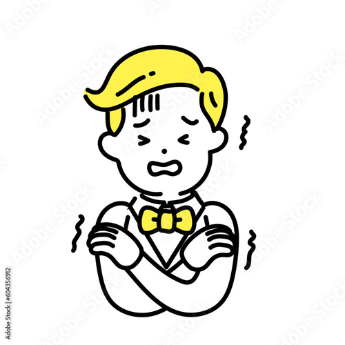 かわいい人物のイラストシリーズ _ 金持ちの男性 _ 寒い