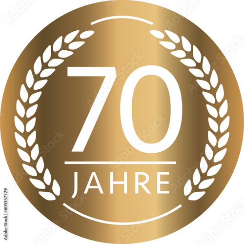 Button 70 Jahre Gold