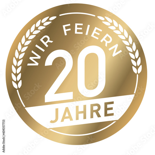 Button Wir feiern 20 Jahre Gold