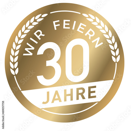 Button Wir feiern 30 Jahre Gold