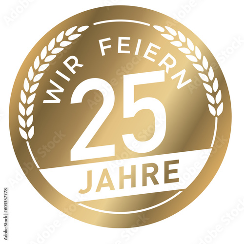 Button Wir feiern 25 Jahre Gold