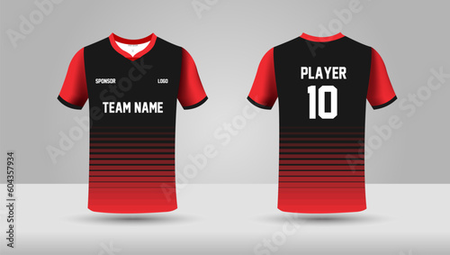 T-shirt sport design template, uniform front and back view