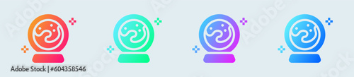 Crystal ball solid icon in gradient colors. Magic sphere signs vector illustration.