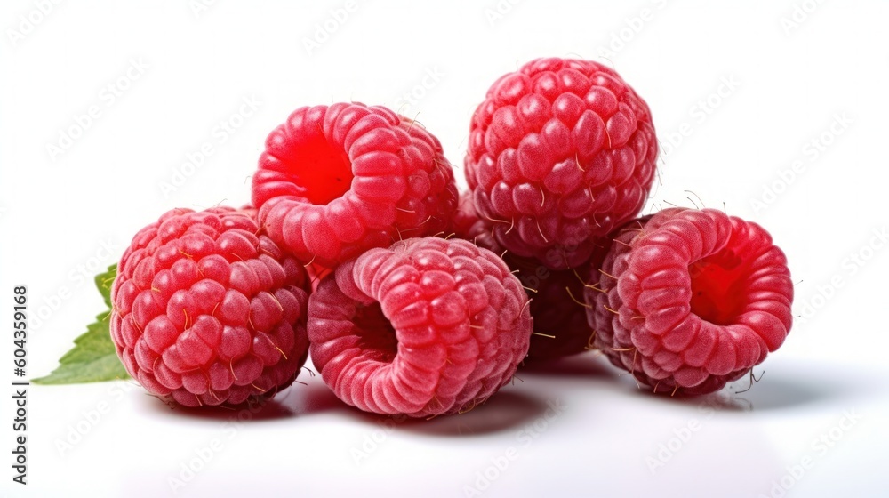 008_Raspberries on a white background, Generative AI 008_Raspberries on a white background, Generative AI