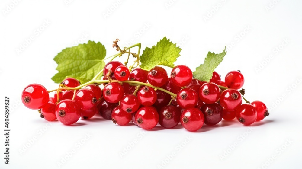 033_Redcurrant on a white background, Generative AI 033_Redcurrant on a white background, Generative AI