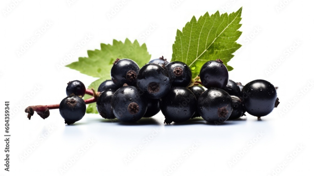 036_Blackcurrant on a white background, Generative AI 036_Blackcurrant on a white background, Generative AI