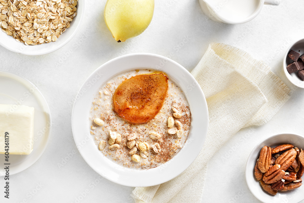 Oat porridge with caramelized pear and peanut Oat porridge with caramelized pear and peanut