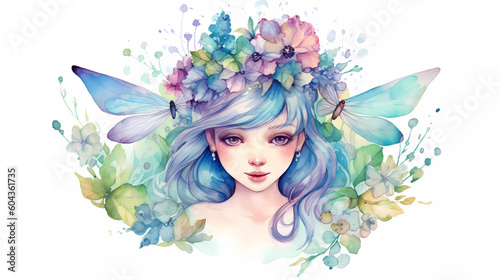 beautiful cute butterfly girl illustration
