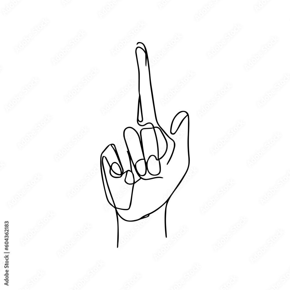 One line vector illustration. Human hand. Forefinger. Minimalism. Logo. One line vector illustration. Human hand. Forefinger. Minimalism. Logo.